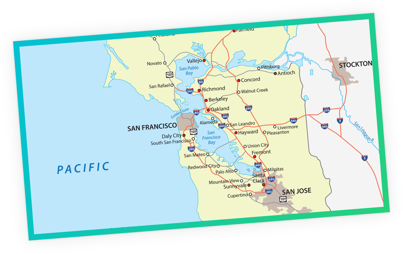 Map of San Francisco, USA