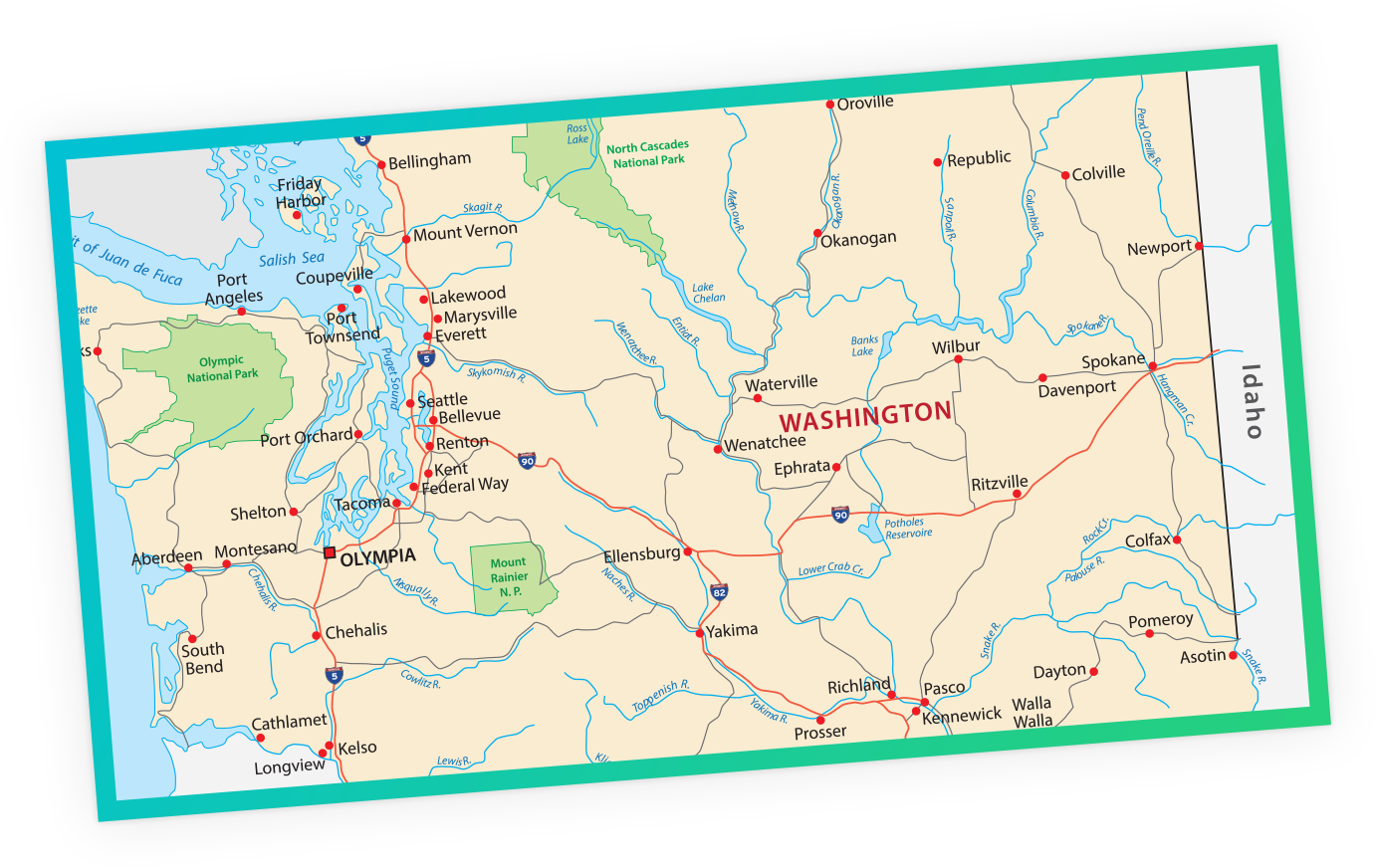 Map of Washington, USA