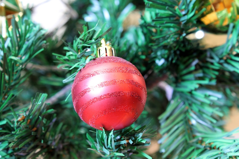 red christmas tree ornament