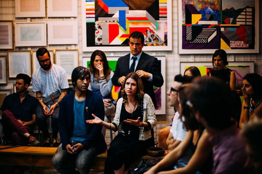 people listening to an event speaker